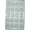 Stampo policarbonato 20 cioccolatini cuori con cuoricini 2,98x3,32xh1,53 cm da 10 g