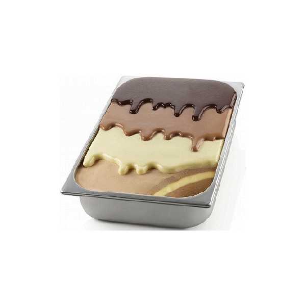 Kit Choco Gel stampi silicone per decorazione e inserti vaschette gelato variegato da Silikomart