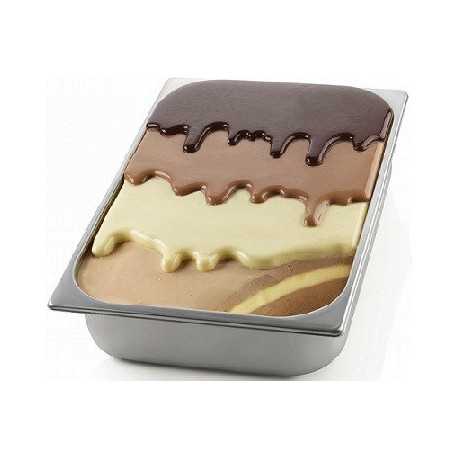 Kit Choco Gel stampi silicone per decorazione e inserti vaschette gelato variegato da Silikomart