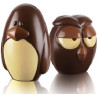 Gufo Alfie e Pinguino Alfred kit 4 stampi termoformati soggetti di cioccolato 3D Gufo Alfie e Pinguino Alfred kit 4 stampi termoformati soggetti di cioccolato 3D