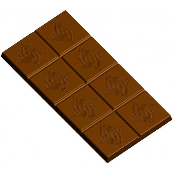 Stampo Cioccolato Tavoletta con Decori 16 cm e larga 8 cm peso 100 g in policarbonato