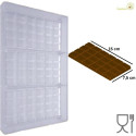 Stampo tavoletta rettangolare di cioccolato da 100 g in policarbonato di 150x75xh8,4 mm