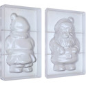 Kit 2 stampi Babbo Natale di cioccolato alto 22 cm peso 250 g in policarbonato