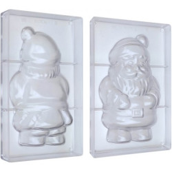 Kit 2 stampi Babbo Natale di cioccolato alto 22 cm peso 250 g in policarbonato