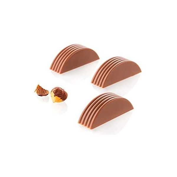 CH004 Riga P: Stampo in Tritan per 24 Praline di Cioccolato con decoro a righe da Silikomart