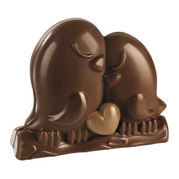 Uccelli Innamorati kit 2 stampi termoformati cioccolato 3D Loving Birds da Silikomart