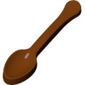 Stampo cucchiaio di cioccolato in policarbonato lunghi 8,5 cm, larghi 2,1 cm ed alti 7,4 mm peso pieno 5,5 g