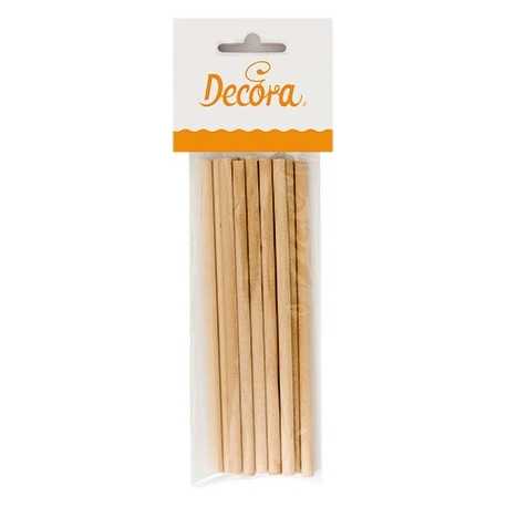 12 Bastoncini per Lollipops piccoli in legno di betulla lunghi 16 cm da Decora