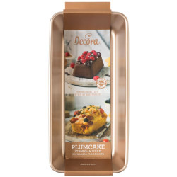Stampo Plumcake Grande in in metallo antiaderente rose gold line da 29,5 x 14,8 x h 6,5 cm da Decora