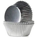 180 Pirottini Bonbon argento in carta forno diametro 2,7 cm altezza 1,7 cm da Decora