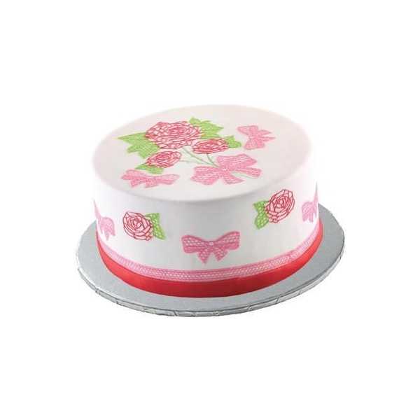 Vassoio sottotorta Tondo argento 18 cm h 1,2 cm da Silikomart