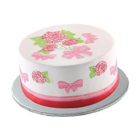 Vassoio sottotorta Tondo argento 18 cm h 1,2 cm da Silikomart