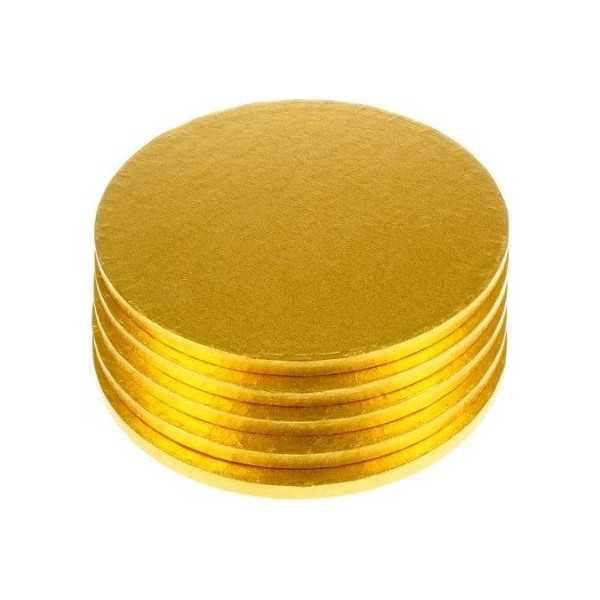 Base dorata per torta o vassoio sotto-torta tondo dorato, cakeboard dorato diametro 20 cm da Silikomart