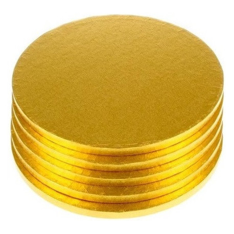 Base dorata per torta o vassoio sotto-torta tondo dorato, cakeboard dorato diametro 20 cm da Silikomart