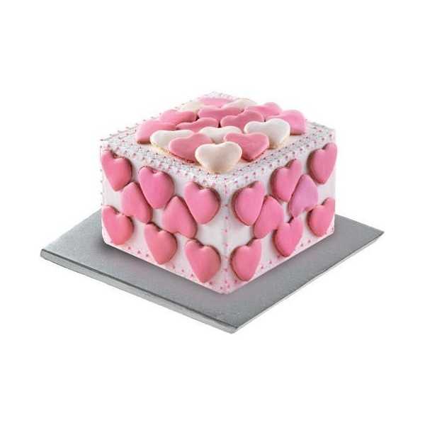 Da 20 a 45 cm vassoio sottotorta Quadrato argento alto 1 cm Silikomart