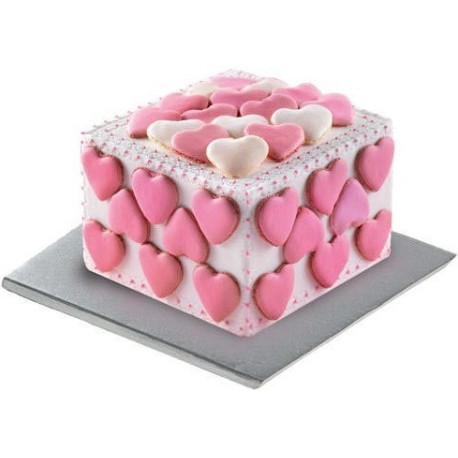 Da 20 a 45 cm vassoio sottotorta Quadrato argento alto 1 cm Silikomart