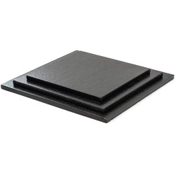 Base nera per torta o vassoio sotto-torta quadrato nero, cakeboard nero lato 25 cm