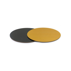 Disco sotto-torta accoppiato oro e nero tondo diametro 24 cm ed altezza 0,30 cm da Decora