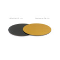 Disco sotto-torta accoppiato oro e nero tondo diametro 24 cm ed altezza 0,30 cm da Decora