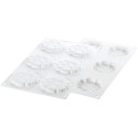 Stampo Paradis 37 Stampo in silicone bianco per 6 forme Paradis da 7 cm da Silikomart