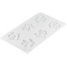 Stampo Miel 18 in silicone bianco per 6 forme o decori ad alveoli esagonali di 7,5 cm da Silikomart