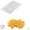 Stampo Miel 18 in silicone bianco per 6 forme o decori ad alveoli esagonali di 7,5 cm da Silikomart