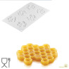 Stampo Miel 18 in silicone bianco per 6 forme o decori ad alveoli esagonali di 7,5 cm da Silikomart