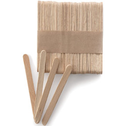 100 o 500 Bastoncini Silikomart da 113x10xh2 mm bastoncini stecco in legno di faggio per gelato
