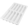 Kit Éclair 120 stampo in silicone per dessert lungo 13 cm con cutter e piattini da Silikomart Kit Éclair 120 stampo in silicone per dessert lungo 13 cm con cutter e piattini da Silikomart