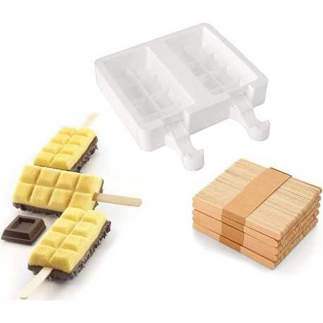 Kit 2 stampi per gelato Chocostick in silicone da Silikomart