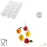 Stampo Mela, Ciliegia e Pesca da 30 ml in silicone Bianco da Silikomart Stampo Mela, Ciliegia e Pesca da 30 ml in silicone Bianco da Silikomart