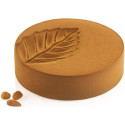 Kit Leaf 1200 Silikomart stampo silicone tondo ø18xh5 cm con tappetino decoro foglia