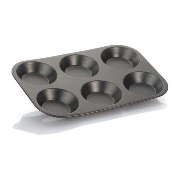 Plateau in alluminio antiaderente a 6 formine lisce diametro 8.5 cm ed altezza 2 cm da Vespa dolci forme