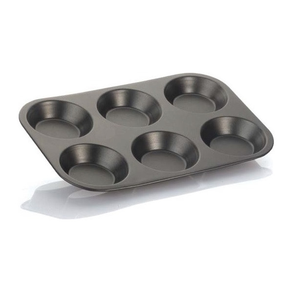 Vespa Plateau 6 Cavità Lisce – Teglia in Alluminio Antiaderente per Tartellette e Tortine Ø8,5×H1,6 cm
