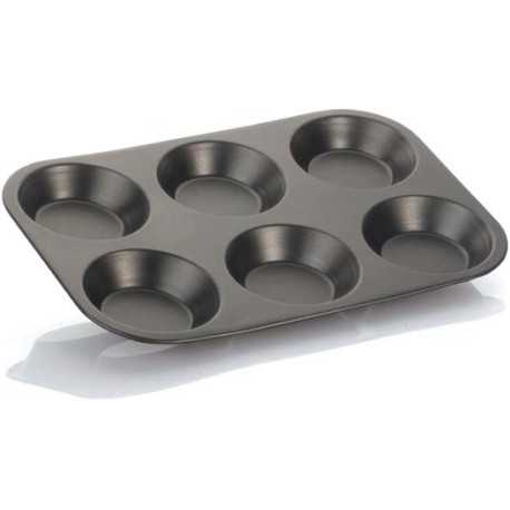Plateau in alluminio antiaderente a 6 formine lisce diametro 8.5 cm ed altezza 2 cm da Vespa dolci forme Plateau in alluminio antiaderente a 6 formine lisce diametro 8.5 cm ed altezza 2 cm da Vespa dolci forme