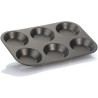 Plateau in alluminio antiaderente a 6 formine lisce diametro 8.5 cm ed altezza 2 cm da Vespa dolci forme Plateau in alluminio antiaderente a 6 formine lisce diametro 8.5 cm ed altezza 2 cm da Vespa dolci forme