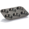 Vespa Plateau 6 Cavità Lisce – Teglia in Alluminio Antiaderente per Tartellette e Tortine Ø8,5×H1,6 cm