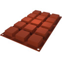 Mauresque Square stampo in silicone 15 mini porzioni quadrate di lato 4 x h 1,6 cm con decori stile Moresco da Silikomart