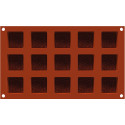 Mauresque Square stampo in silicone 15 mini porzioni quadrate di lato 4 x h 1,6 cm con decori stile Moresco da Silikomart
