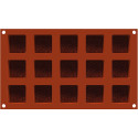 Mauresque Square stampo in silicone 15 mini porzioni quadrate di lato 4 x h 1,6 cm con decori stile Moresco da Silikomart