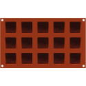 Mauresque Square stampo in silicone 15 mini porzioni quadrate di lato 4 x h 1,6 cm con decori stile Moresco da Silikomart