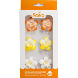 Set 6 decorazioni in zucchero a forma di mini orchidee assortite da Decora