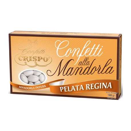 1 Kg Confetti Pelati Regina Bianco alla mandorla intera pelata Regina, confetti bianchi da Crispo da 1 Kg