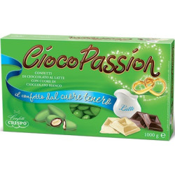 Ciocopassion verde Crispo: 1kg di confetti verdi speciali per fidanzamento o promessa di matrimonio