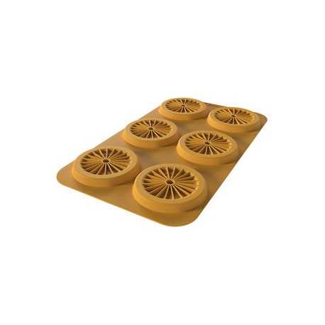 Stampo Piatto 80 pe 6 piatti in silicone giallo da Silikomart Linea Naturae Stampo Piatto 80 pe 6 piatti in silicone giallo da Silikomart Linea Naturae