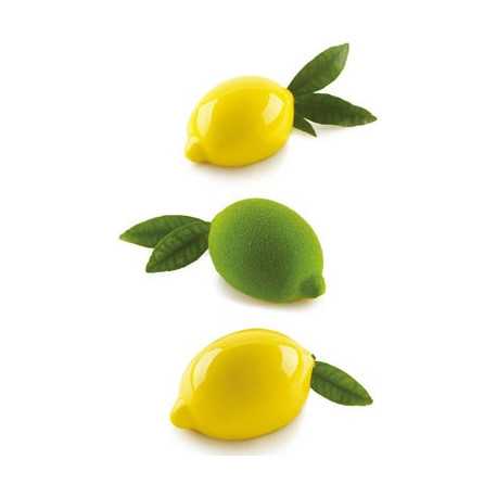 Stampo in silicone Limone da 120 ml in silicone Bianco con supporto in plastica da Silikomart Stampo in silicone Limone da 120 ml in silicone Bianco con supporto in plastica da Silikomart