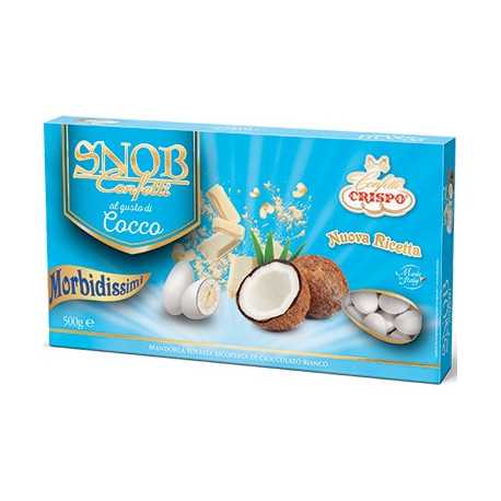 Confetti snob ciocomandorla bianchi al gusto cocco da 500 g di Crispo Confetti snob ciocomandorla bianchi al gusto cocco da 500 g di Crispo