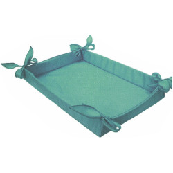 Cesto porta bomboniere in tessuto colore tiffany di dimensioni 36 cm x 27 cm