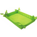 Cesto porta bomboniere in tessuto verde di dimensioni 36 cm x 27 cm