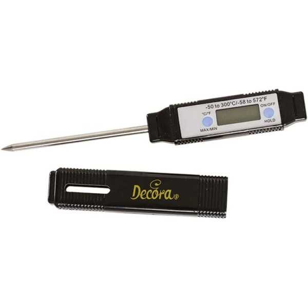 Termometro digitale con sonda in acciaio e range di misurazione -50 +300°C da Decora